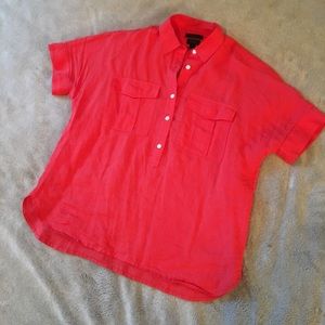 Jcrew Irish linen button up popover